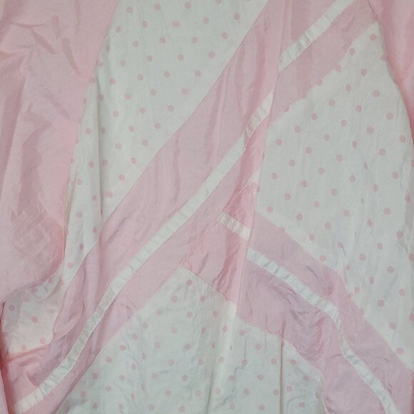 Vintage Lindsey Blake Sport Pink Polka Dot Windbreaker Track Jacket M 80s 90s Ny - Picture 12 of 14